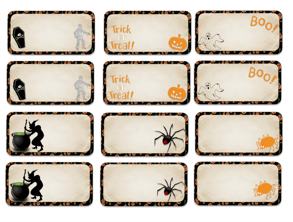 Free Printable Halloween Labels: Multiple Sizes, Multiple Designs regarding Halloween Food Labels Printable