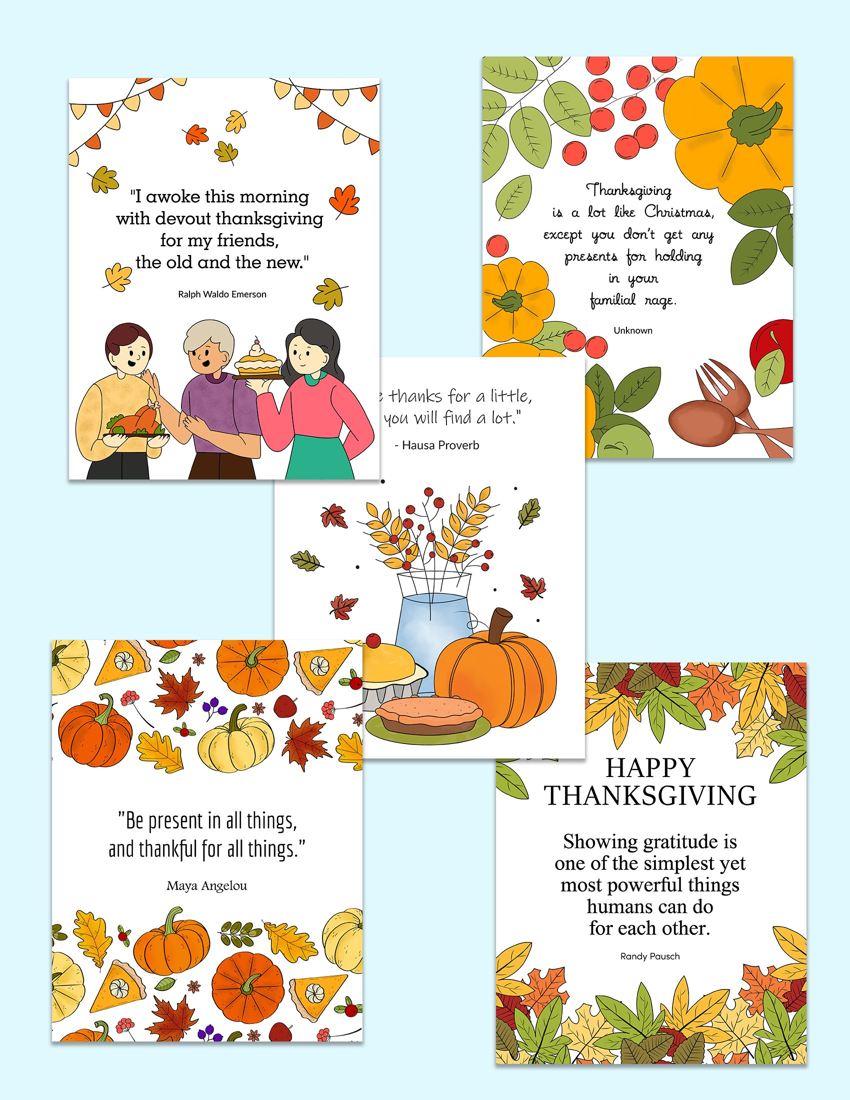Free Printable Happy Thanksgiving Quotes with regard to Free Printable Thanksgiving Notes