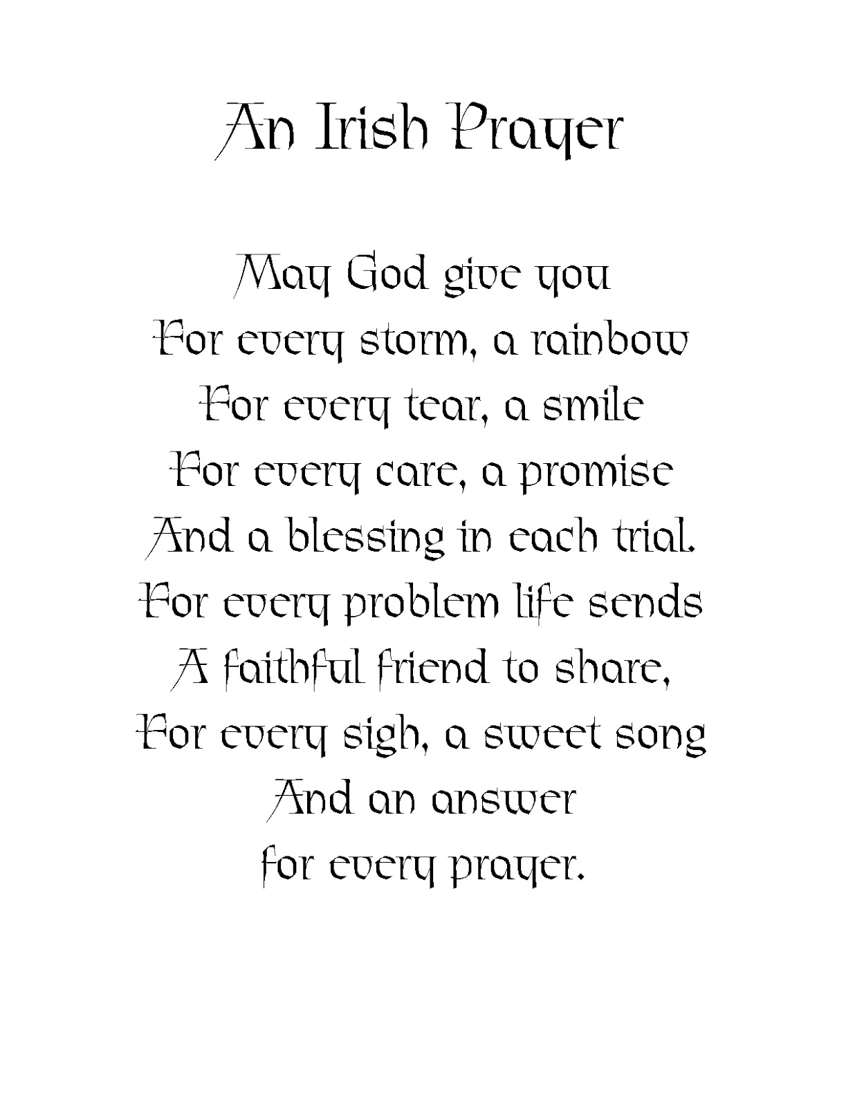 Free Printable Irish Sayings | Miss Kopy Kat pertaining to Irish Blessing Free Printable