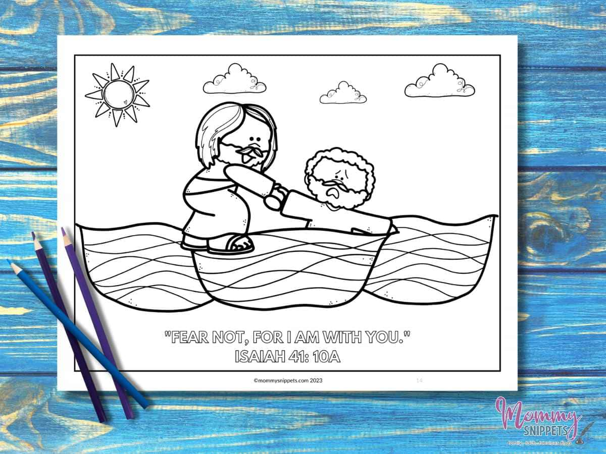 Free Printable Jesus Walks On Water Coloring Pages - Mommy Snippets with Printable Jesus Walks on Water Activity