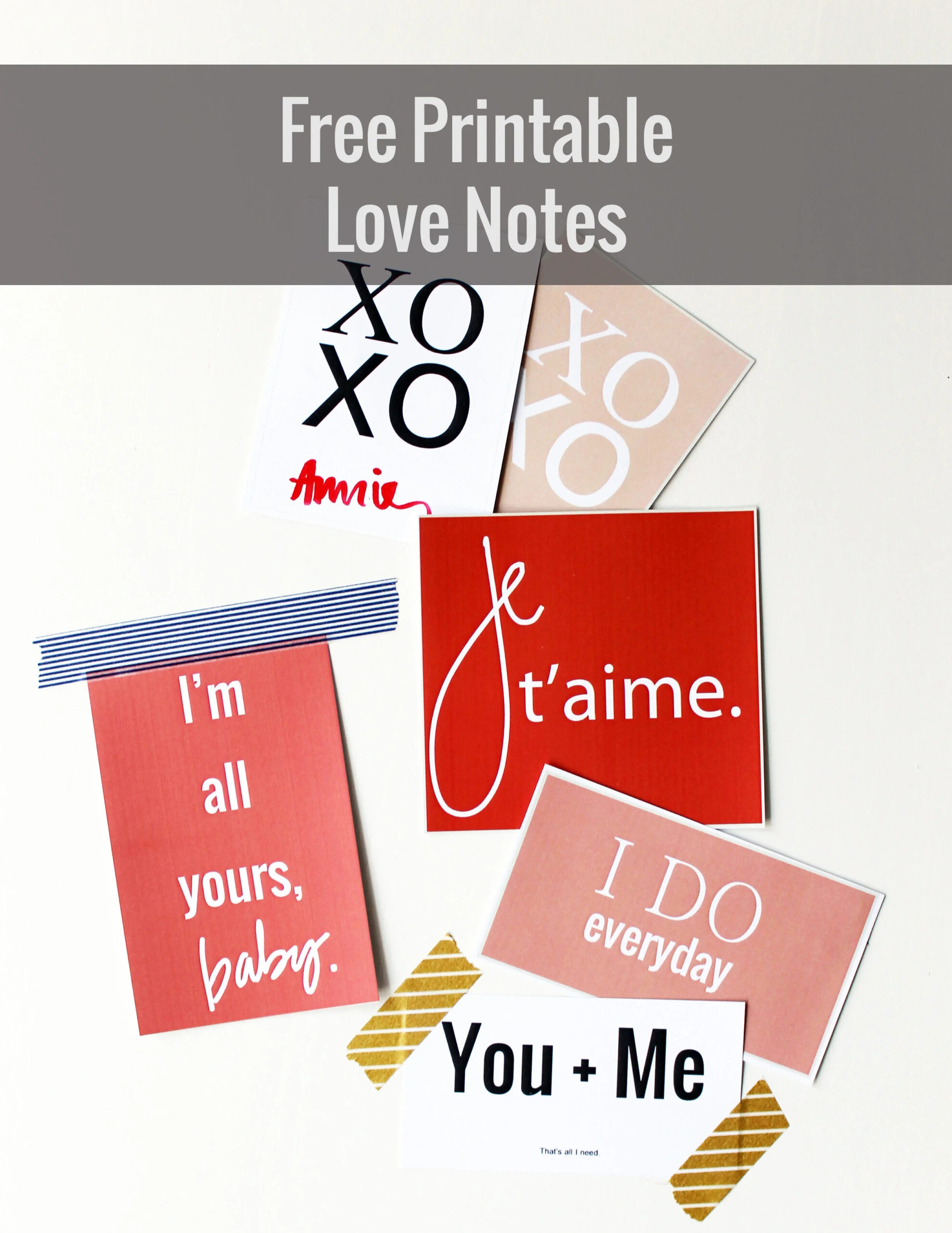Free Printable // Love Notes — Annie Montgomery Design regarding Free Printable Love Notes