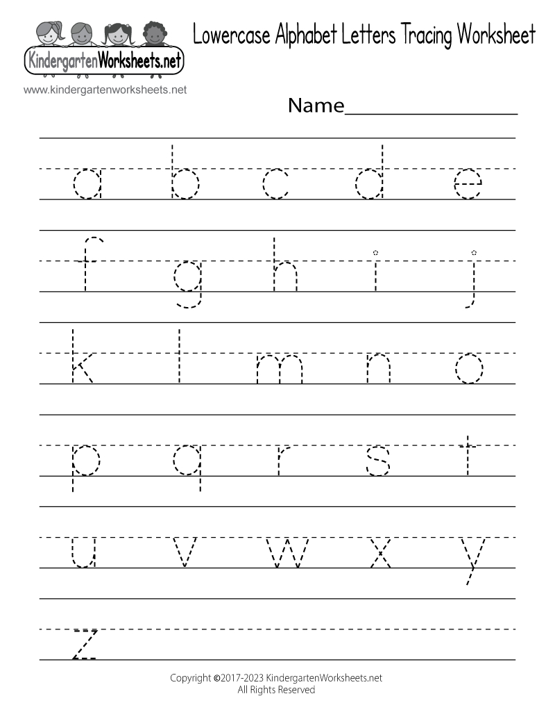 Free Printable Lowercase Alphabet Letters Tracing Worksheet in Free Printable Printing Worksheets