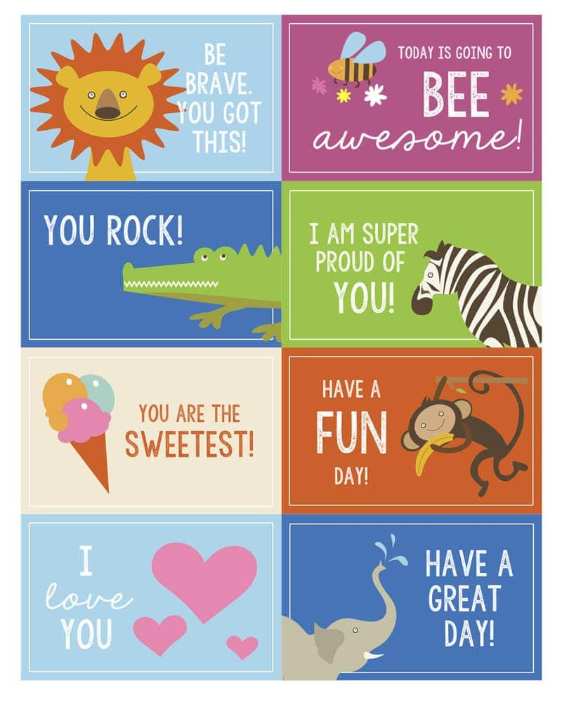 Free Printable Lunch Box Notes + Jokes | Lil' Luna with Lunch Box Notes Free Printables
