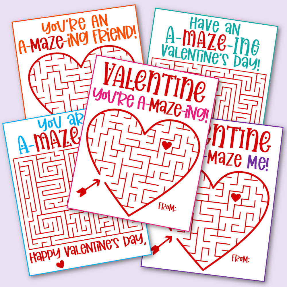 Free Printable Maze Valentine&amp;#039;S Day Cards - Kara Creates intended for Free Printable Valentine Mazes