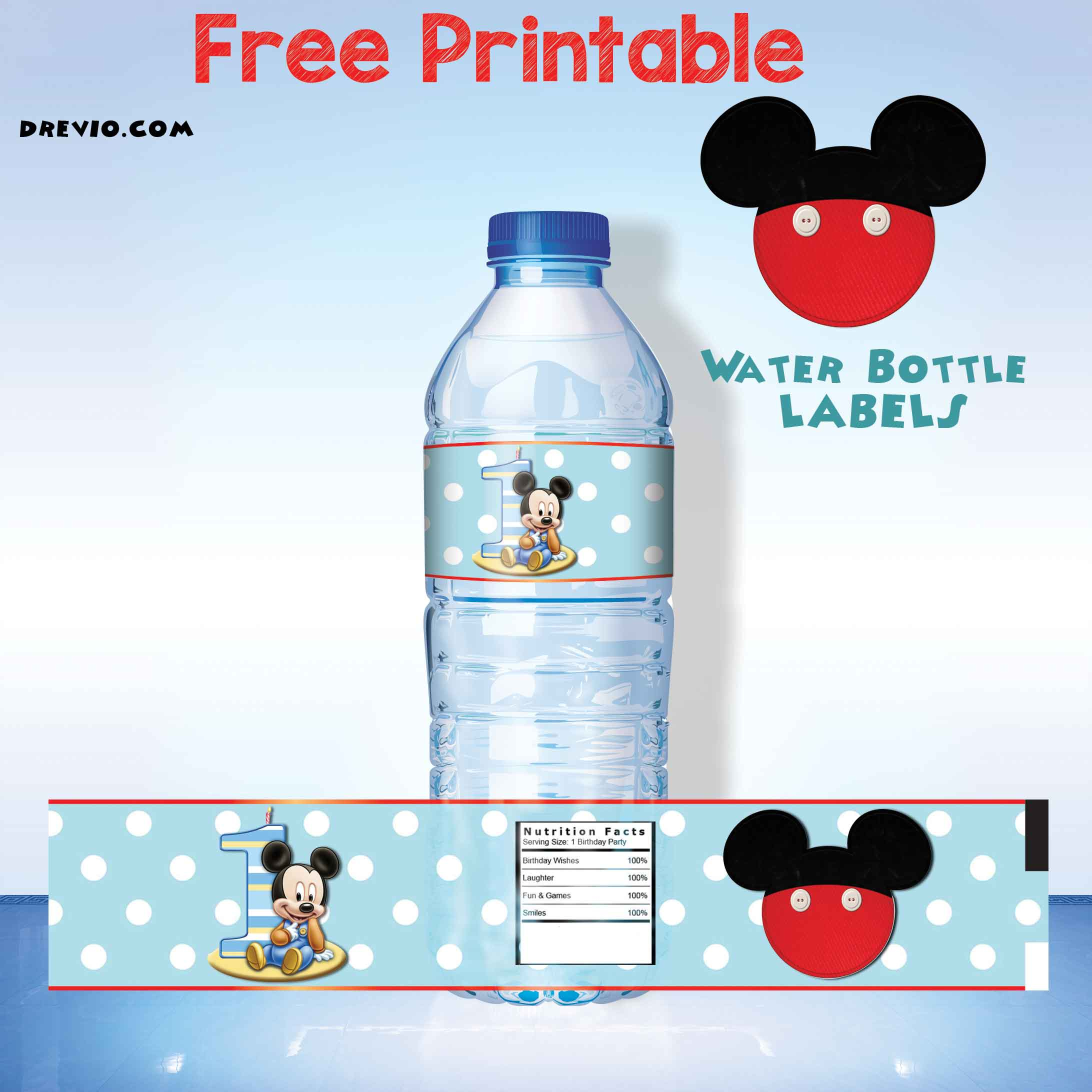 Free Printable Mickey Mouse Water Bottle Label - Download Hundreds regarding Free Printable Mickey Mouse Water Bottle Labels