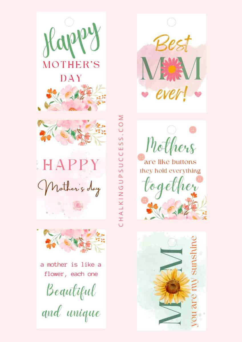 Free Printable Mother'S Day Gift Tags - Chalking Up Success! pertaining to Printable Mothers Day Tags