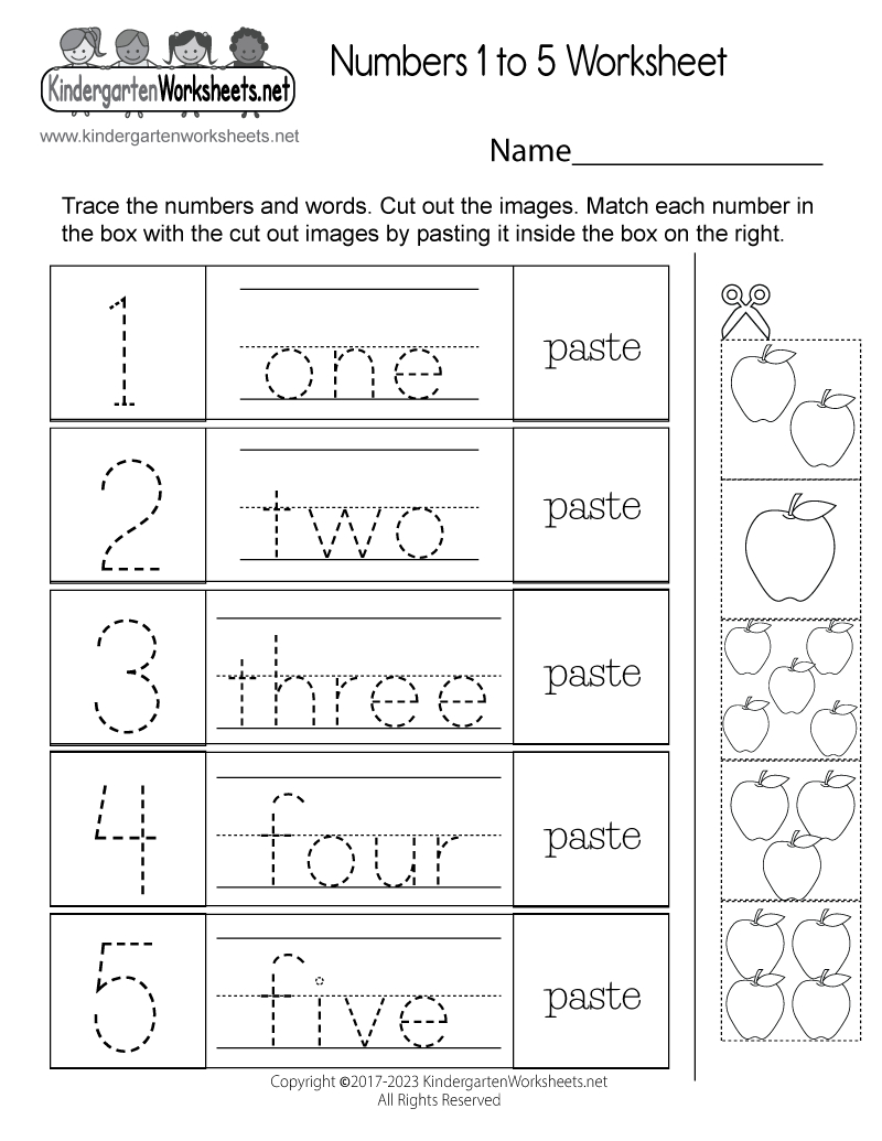 Free Printable Numbers 1 To 5 Worksheet regarding Numbers 1 To 5 Worksheet Printable