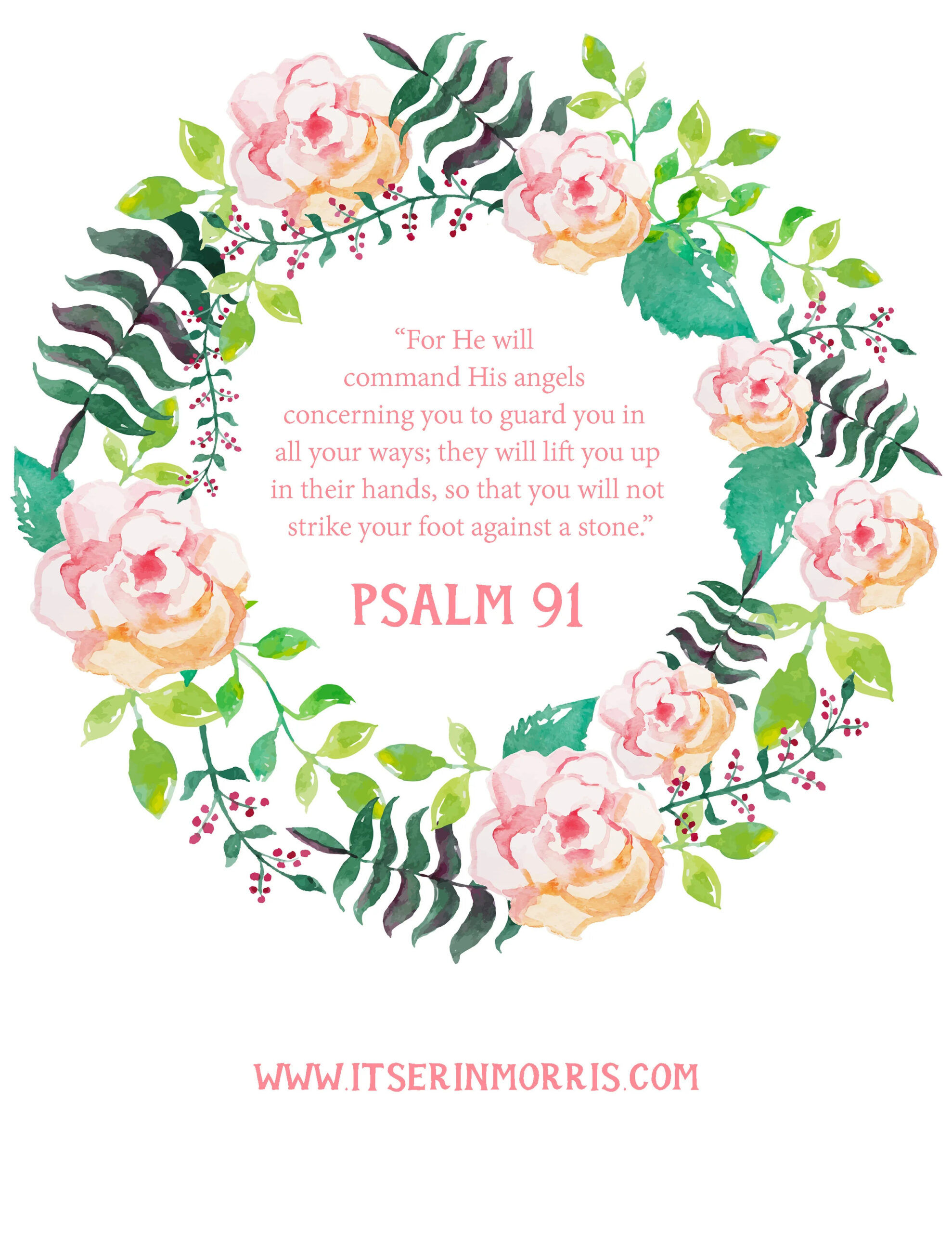 Free Printable | Psalm 91 — Erin Morris in Psalm 91 Free Printable