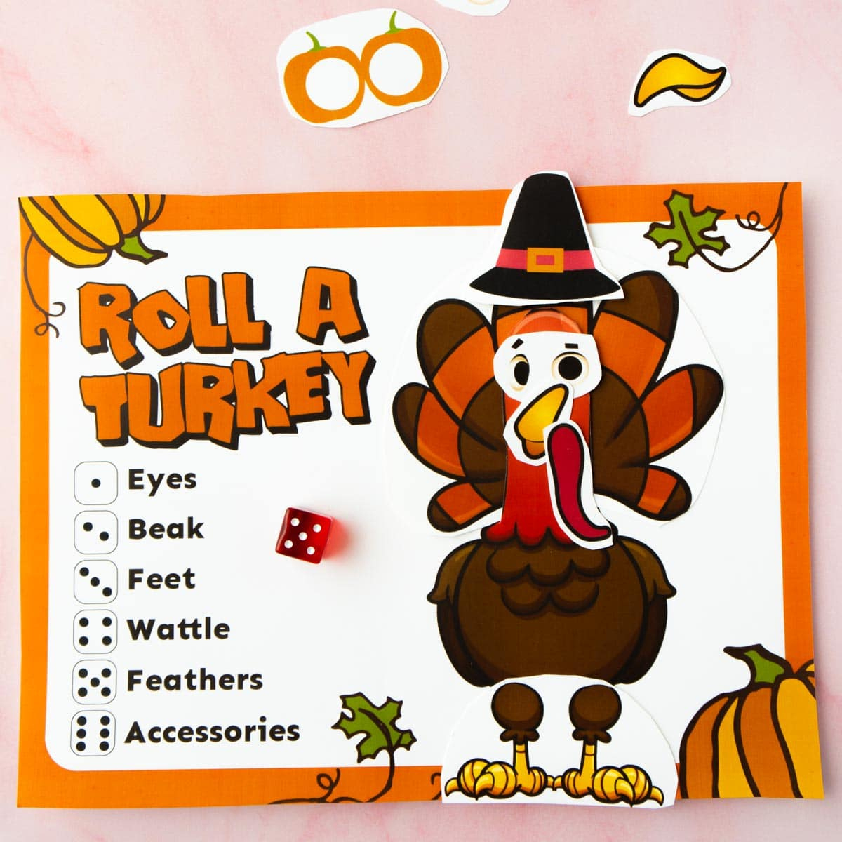 Free Printable Roll A Turkey Dice Game - Play Party Plan within Roll A Turkey Dice Game Free Printable