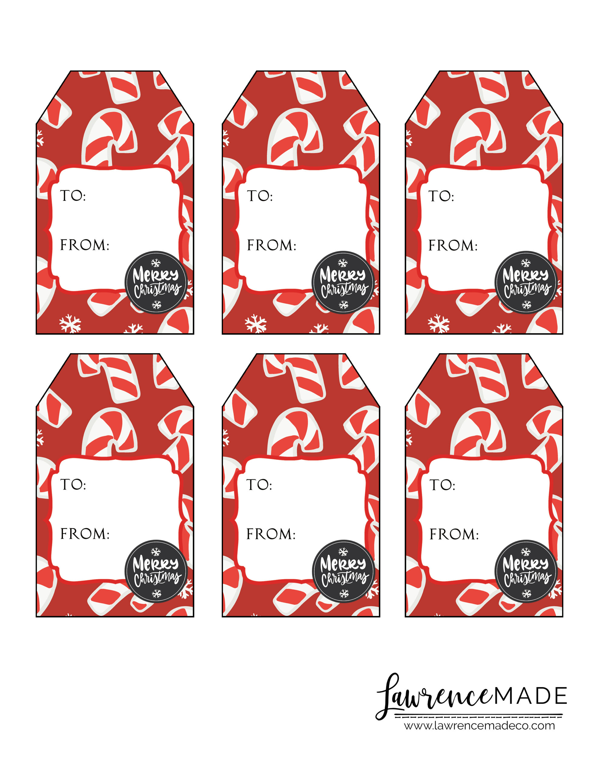 Free Printable Santa And Candy Cane Gift Tags - Jen Lawrence Blog with Candy Cane Gift Tag Free Printable
