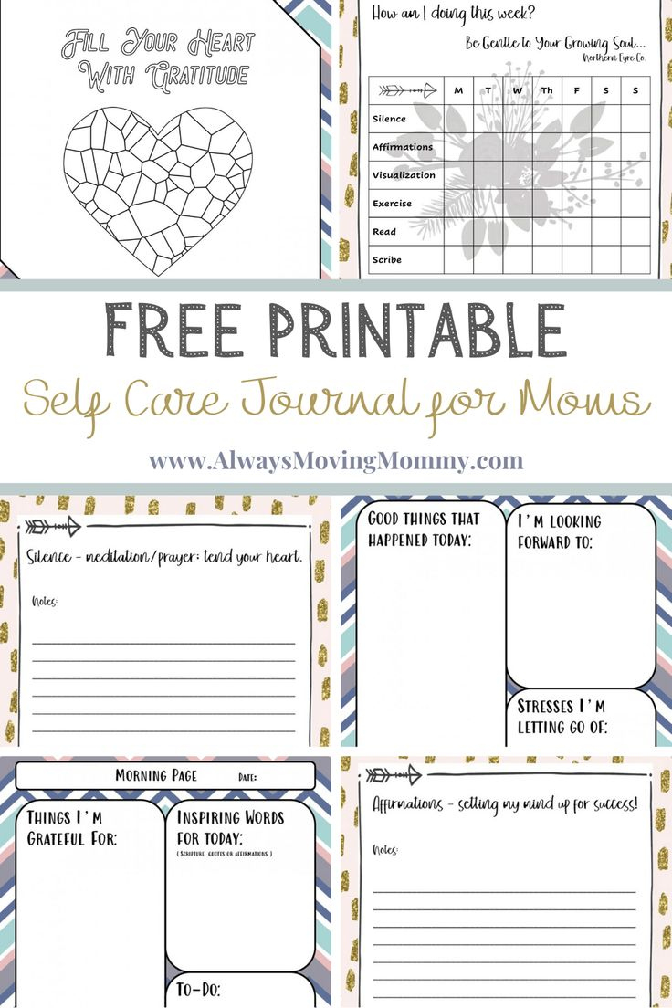 Free Printable Self Care Journal For Moms - Always Moving Mommy in Free Printable Self Care Journal