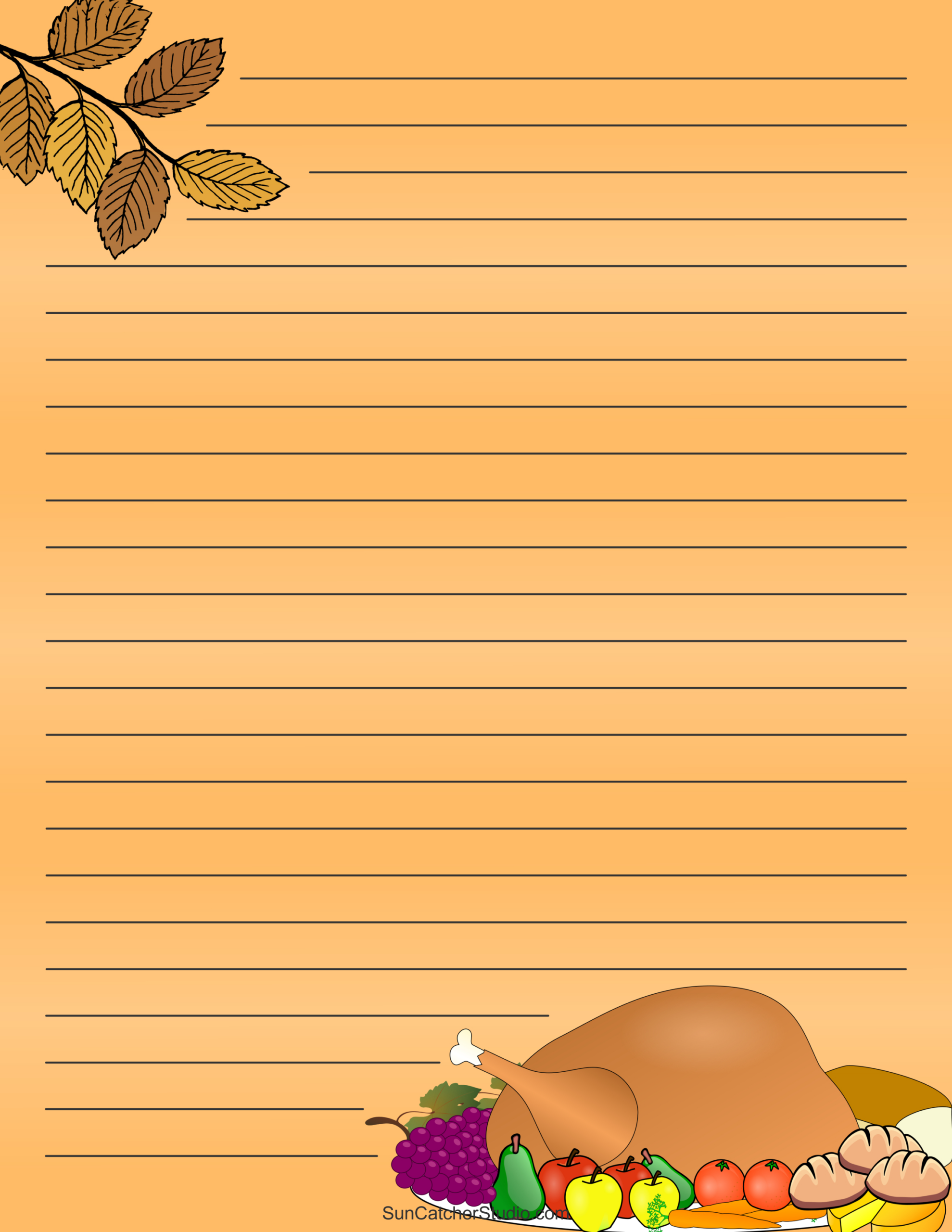 Free Printable Stationery And Lined Letter Writing Paper – Free inside Thanksgiving Writing Paper Printable