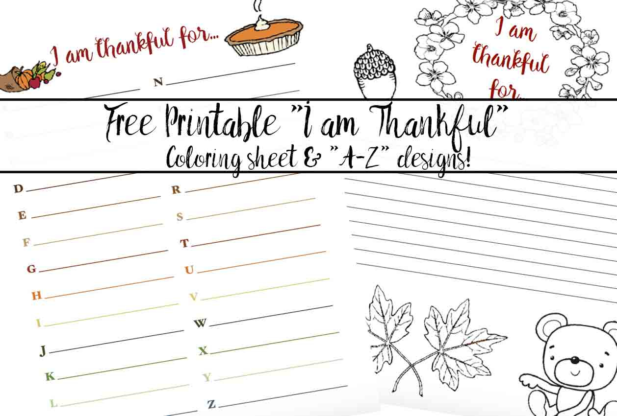 Free Printable "Thankful For" Worksheet: 2 Designs within I am Thankful For Free Printable Sheets For Kindergarteners