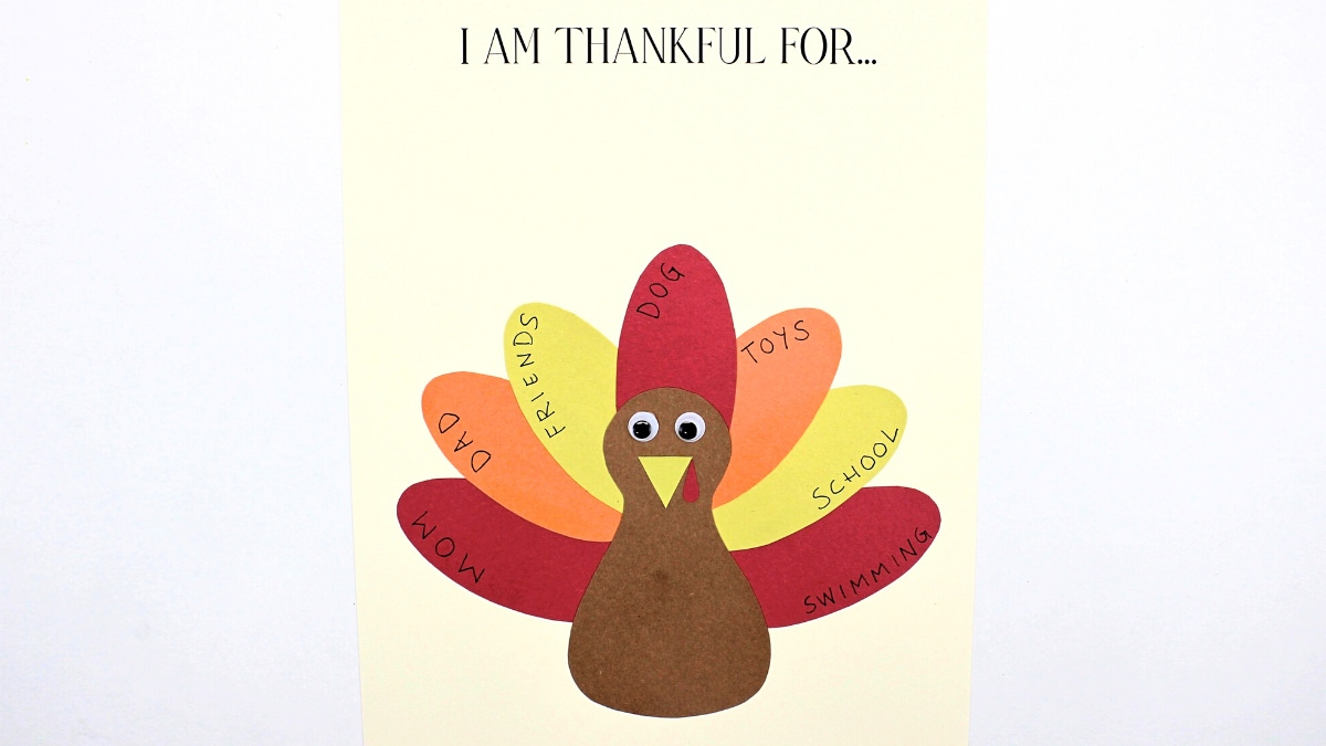Free Printable Thankful Turkey Craft Template For Kids - The Craft within Turkey Feather Template I am Thankful For Free Printable