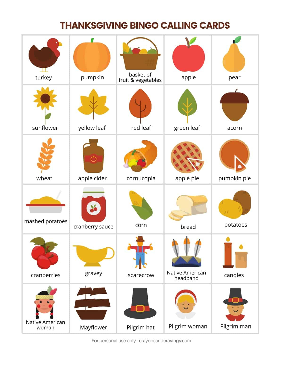 Free Printable Thanksgiving Bingo Cards (Fun Kids Game!) throughout Thanksgiving Bingo Free Printable Esl Words and Pcitures