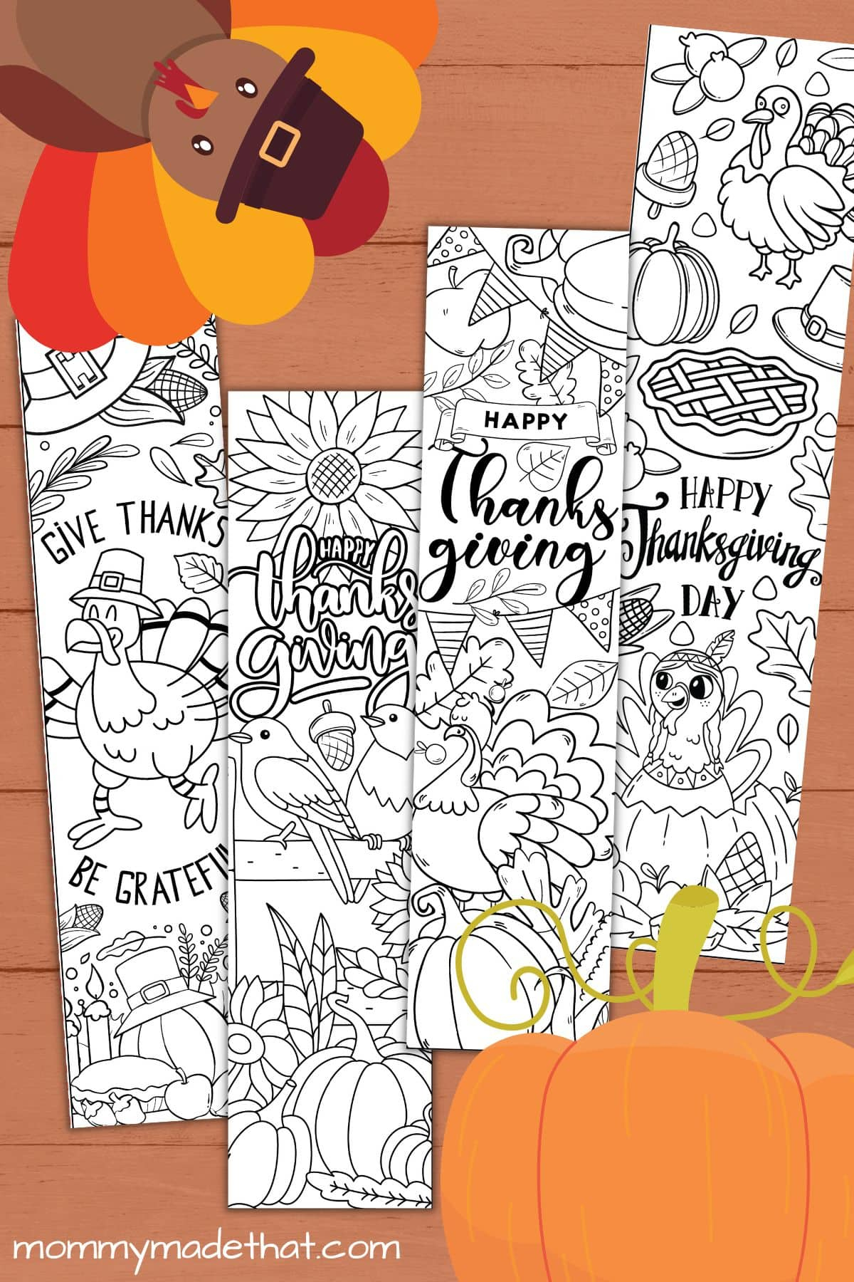 Free Printable Thanksgiving Bookmarks To Color intended for Free Printable Turkey Bookmarks