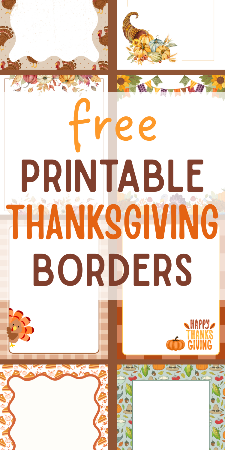 Free Printable Thanksgiving Borders - 20 Border Pages - Mom In Pajamas for Thanksgiving Border Free Printable