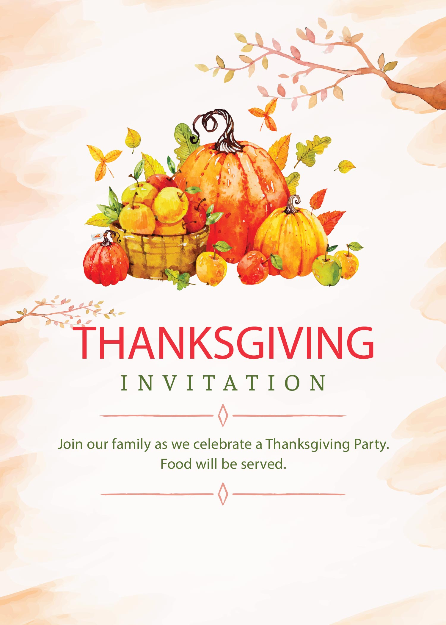 Free Printable Thanksgiving Invitations: Editable Or Print As Is! in Printable Thanksgiving Invitations Templates