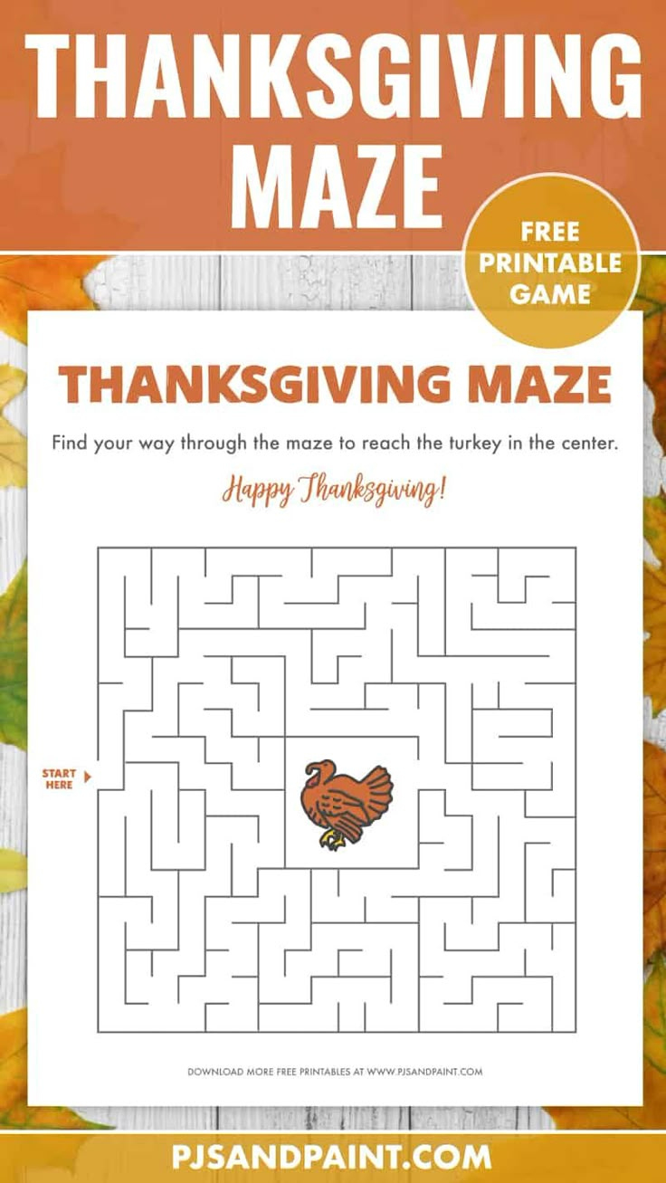 Free Printable Thanksgiving Maze – Thanksgiving Games And Activities with regard to Free Printable Thanksgiving Maze