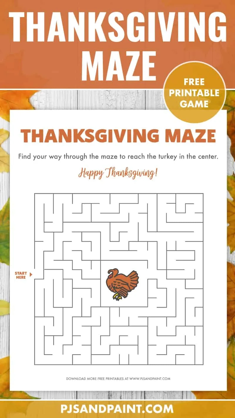 Free Printable Thanksgiving Maze - Thanksgiving Games And Activities with regard to Free Thanksgiving Printable Games