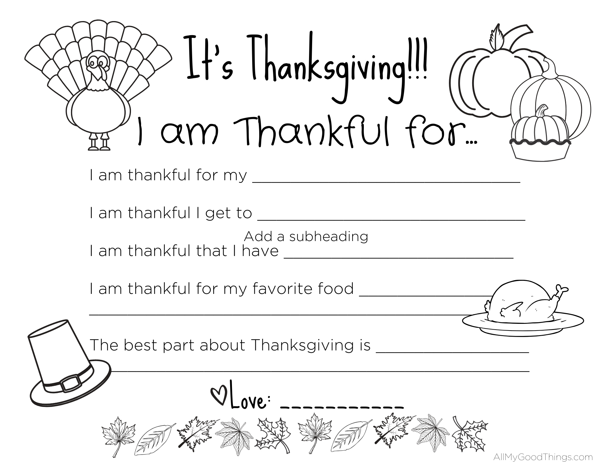 Free Printable Thanksgiving Placemats For The Kids - All My Good throughout Free Thanksgiving Printable Placemats