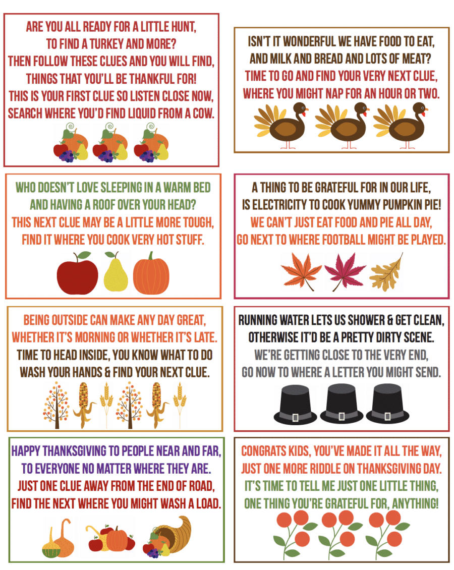 Free Printable Thanksgiving Scavenger Hunt For Kids pertaining to Thanksgiving Scavenger Hunt Free Printable