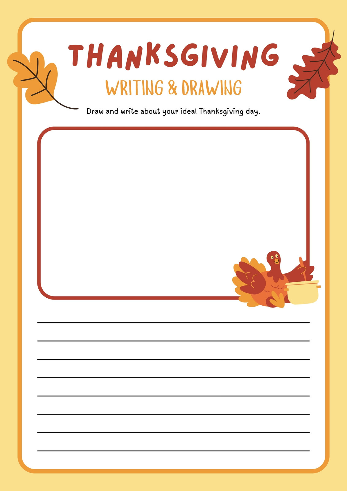 Free Printable Thanksgiving Worksheet Templates | Canva with regard to Free Printable Thanksgiving Writing Worksheets