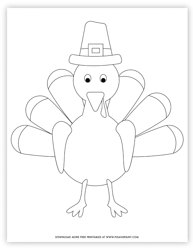 Free Printable Turkey Coloring Page - Pjs And Paint in Free Printable Coloring Pages Turkey