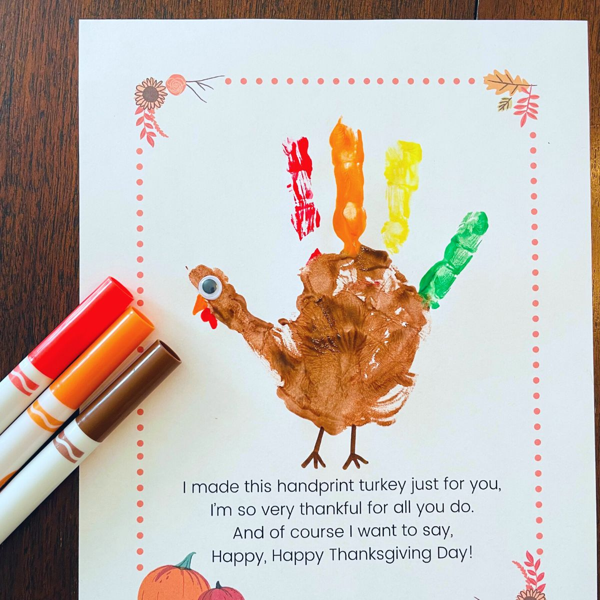 Free Printable Turkey Handprint Poem Printable - Simply Full Of for Handprint Turkey Poem Printable