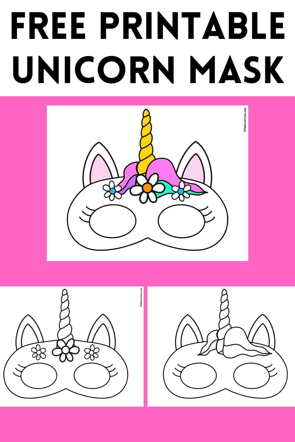 Free Printable Unicorn Masks - regarding Free Printable Printable Unicorn Mask Template