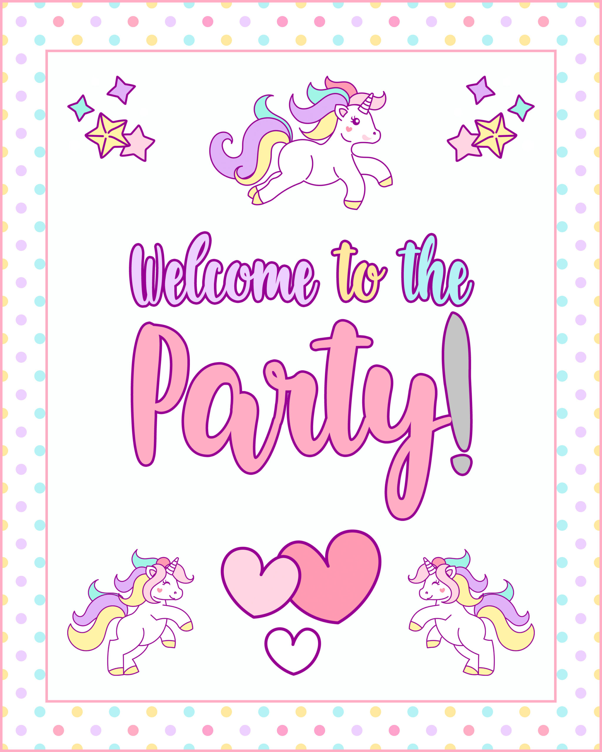 Free Printable Unicorn Party Decorations Pack - The Cottage Market throughout Unicorn Birthday Free Printables