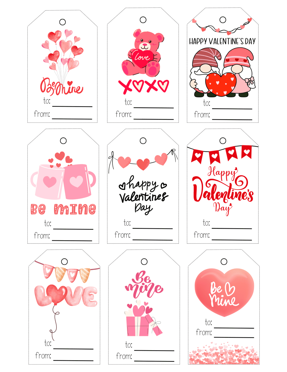 Free Printable Valentine Tags - Prudent Penny Pincher inside Free Printable Valentines Day Name Tags