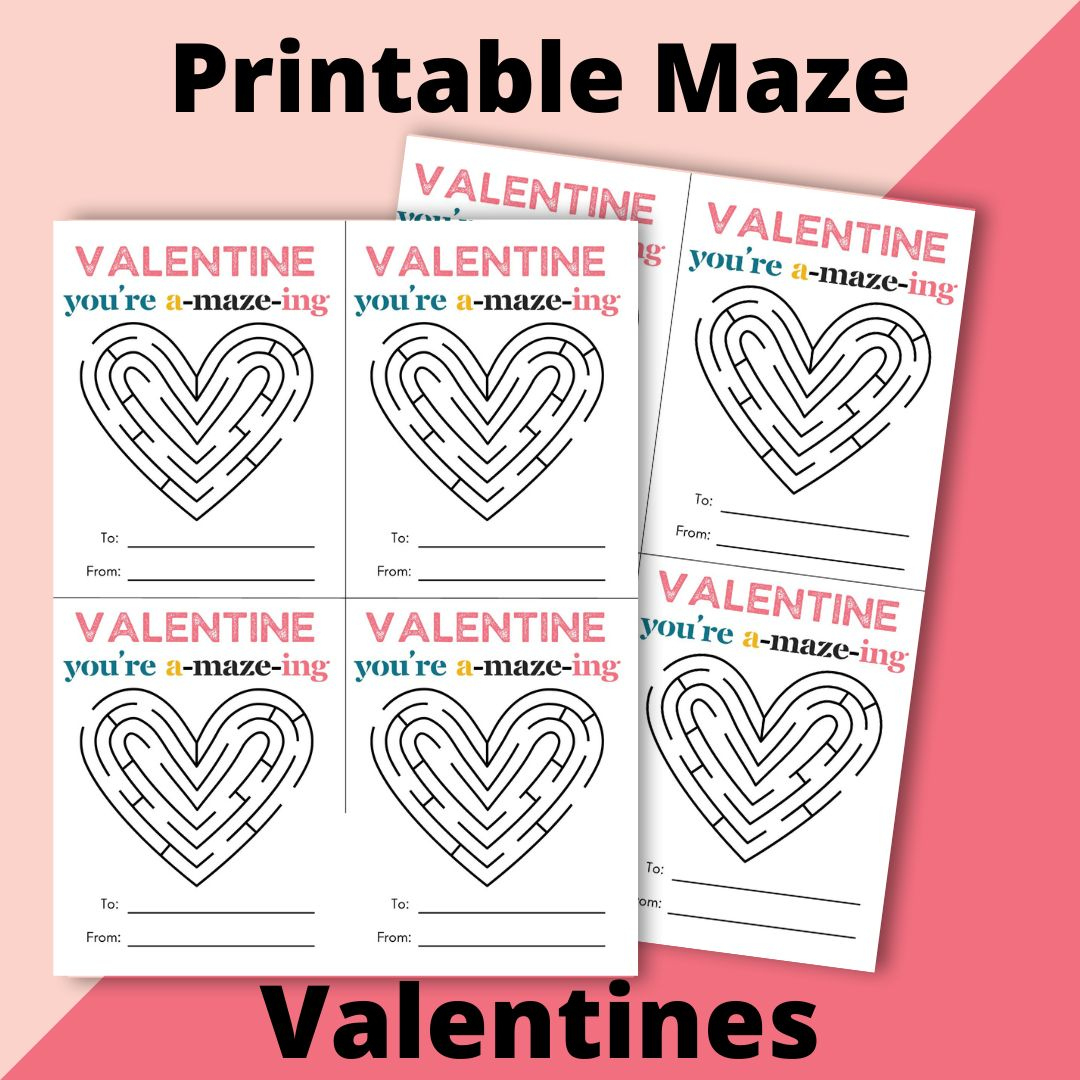 Free Printable Valentines Maze Cards - Brooklyn Berry Designs intended for Free Printable Valentine Mazes