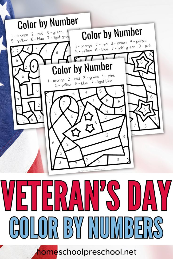 Free Printable Veterans Day Colornumber Worksheets inside Veterans Day Color By Number Free Printable