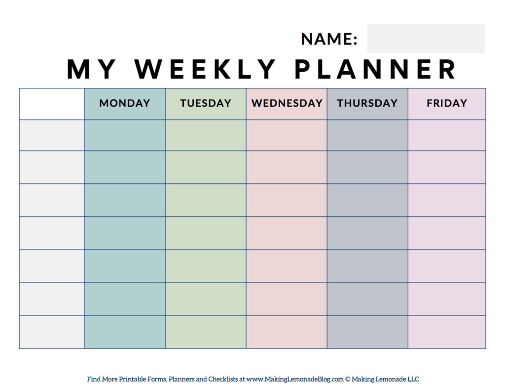 Free Printable Weekly Student Planner - Making Lemonade within Homeschool Weekly Planner Free Printable