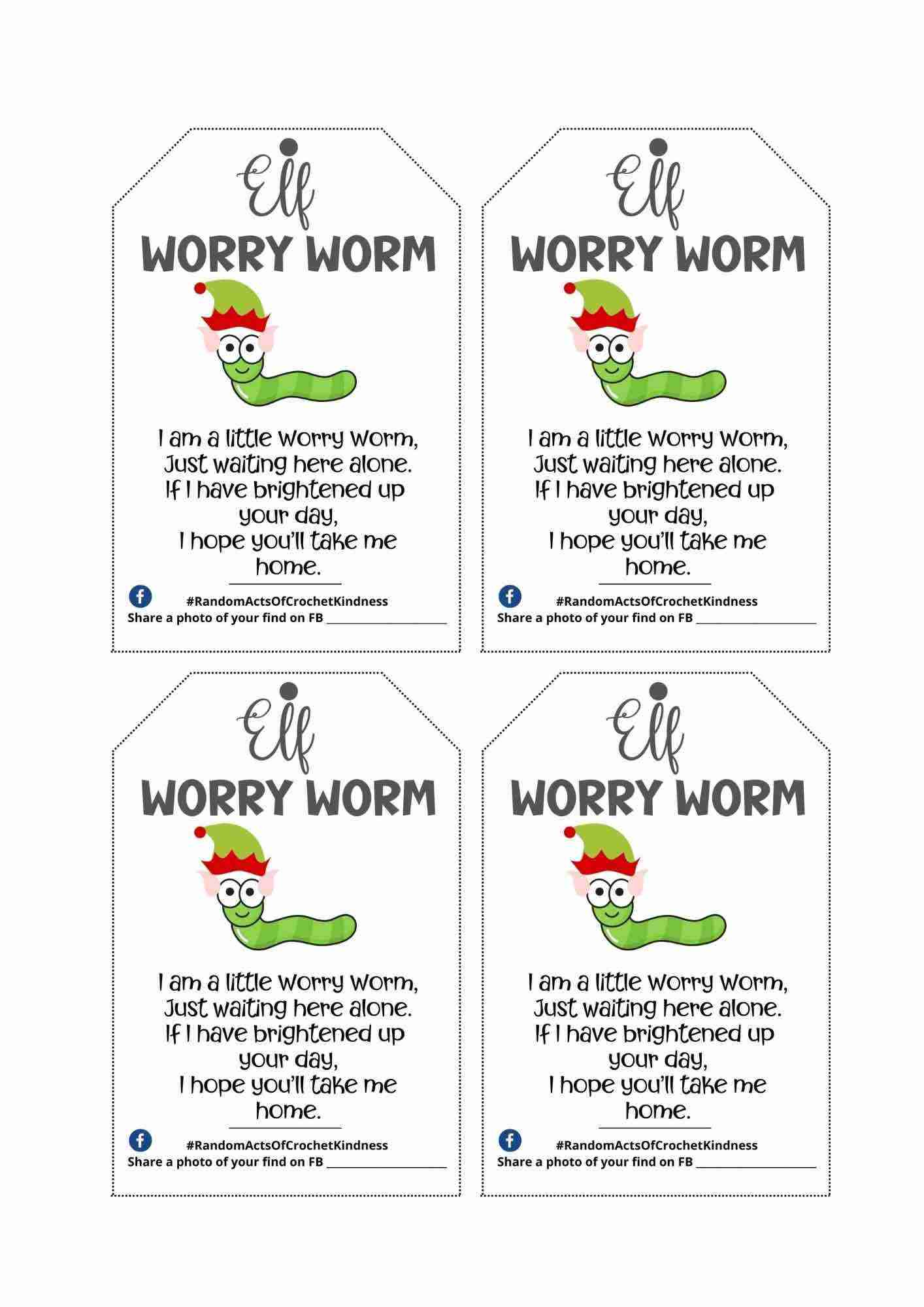 Free Printable Worry Worm Tags - Printable Party Favors for Worry Worm Printable Poem Free