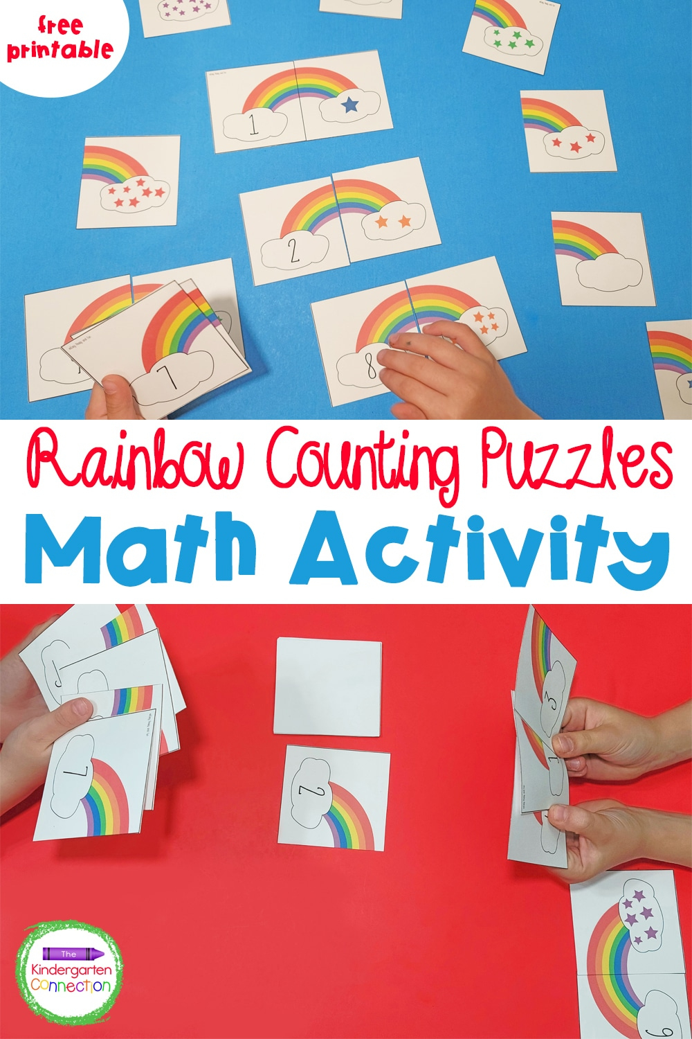 Free Rainbow Counting Puzzles in Counting on a Rainbow Free Printable