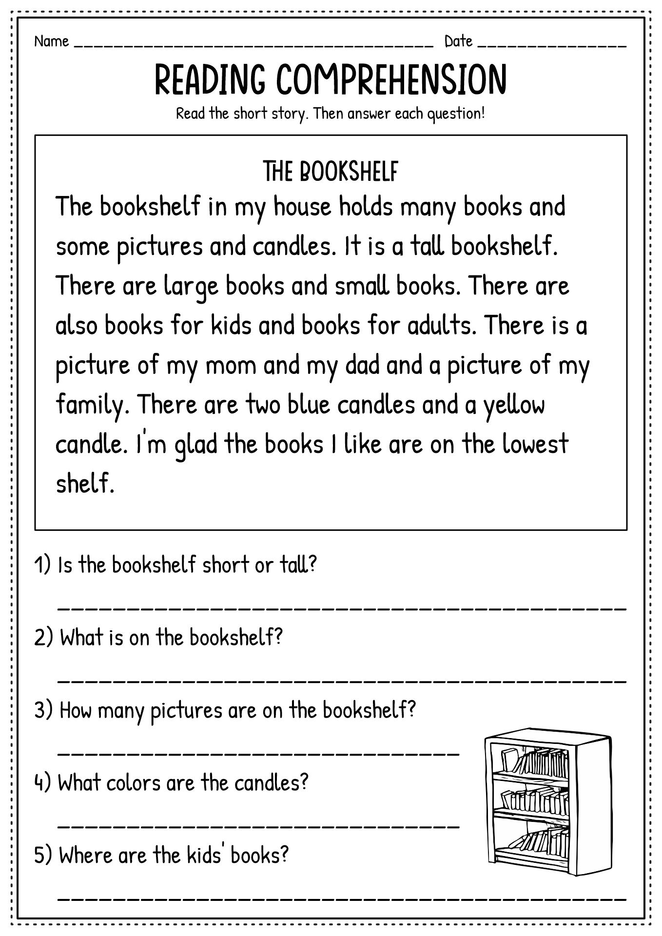 Free Second Grade Reading Comprehension Worksheet With Questions with regard to Reading Worksheets Printable For 2Nd Grade