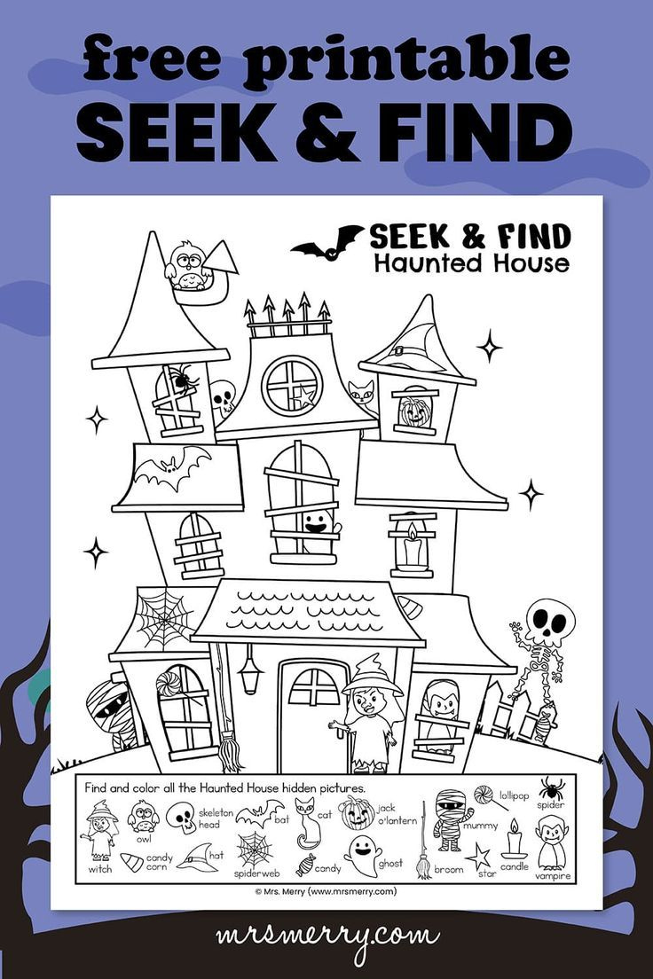 Free Seek & Find | Hidden Objects | Haunted House Printable | Mrs throughout Halloween Seek And Find Picture Printables