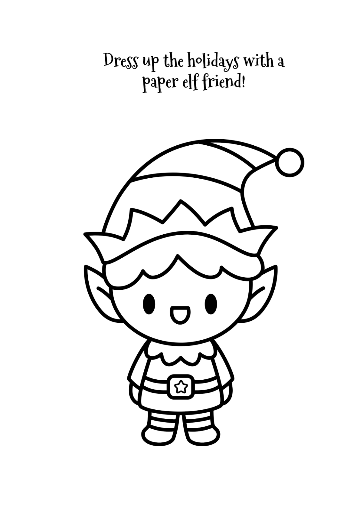 Free Simple Elf Paper Doll Template To Edit Online for Elf Paper Doll Printable