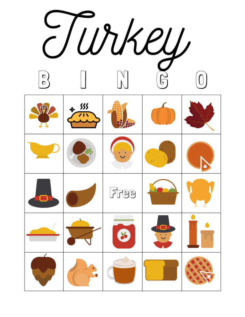 Free Thanksgiving Bingo For Kids - Arinsolangeathome for Thanksgiving Bingo Patterns Printable