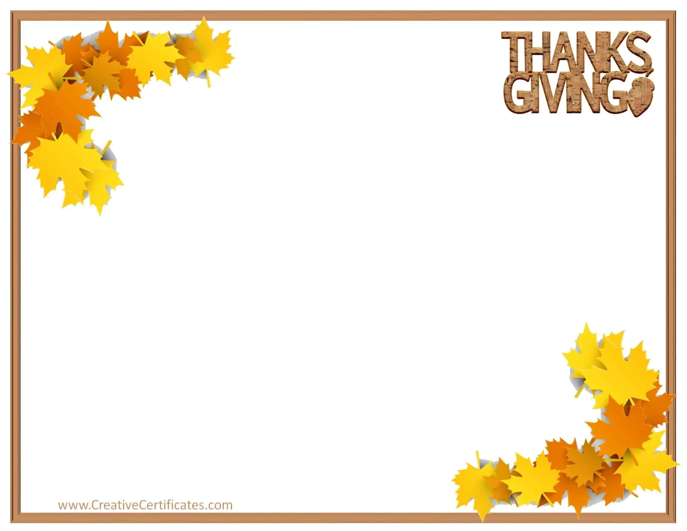 Free Thanksgiving Border Templates - Customizable &amp;amp; Printable for Printable Thanksgiving Border Paper