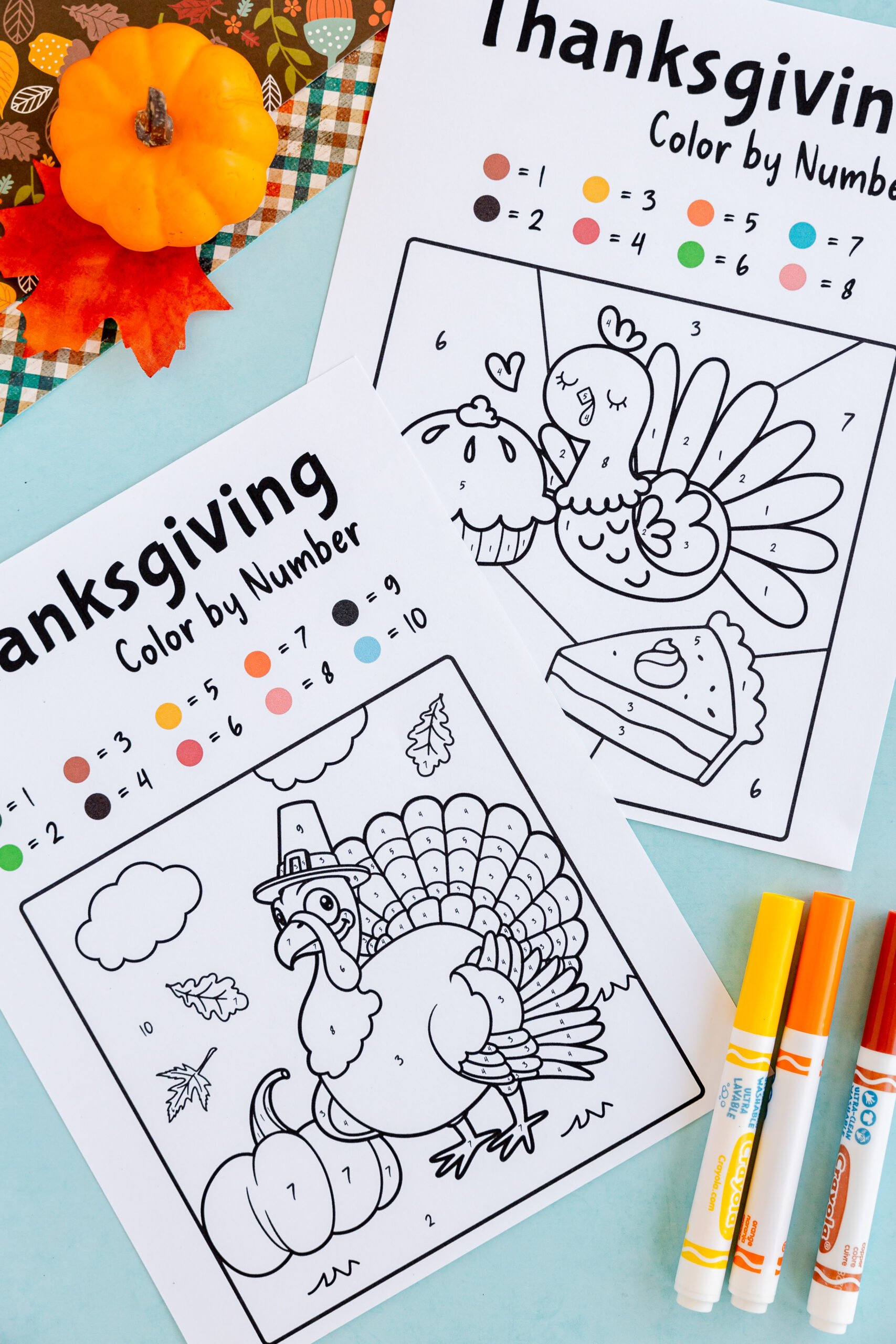 Free Thanksgiving Colornumber Pages - Play Party Plan intended for Color By Number Turkey Free Printable
