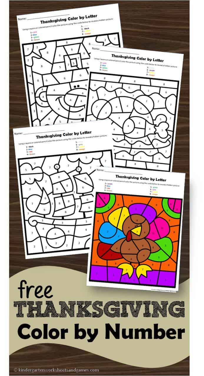 Free Thanksgiving Colornumber within Thanksgiving Color By Letter Printable Free