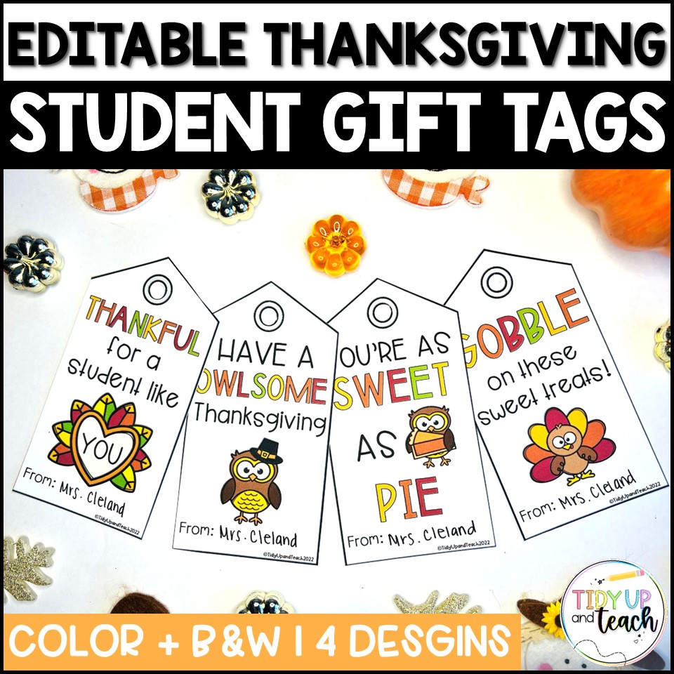 Free Thanksgiving Gift Tags | Madeteachers intended for Thanksgiving Labels Free Printable