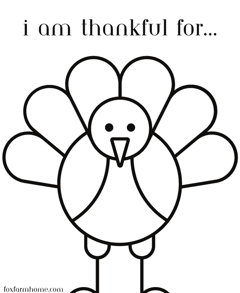 Free Thanksgiving "I Am Thankful For" Printable - Fox Farm Home regarding Free Printable I Am Thankful Turkey