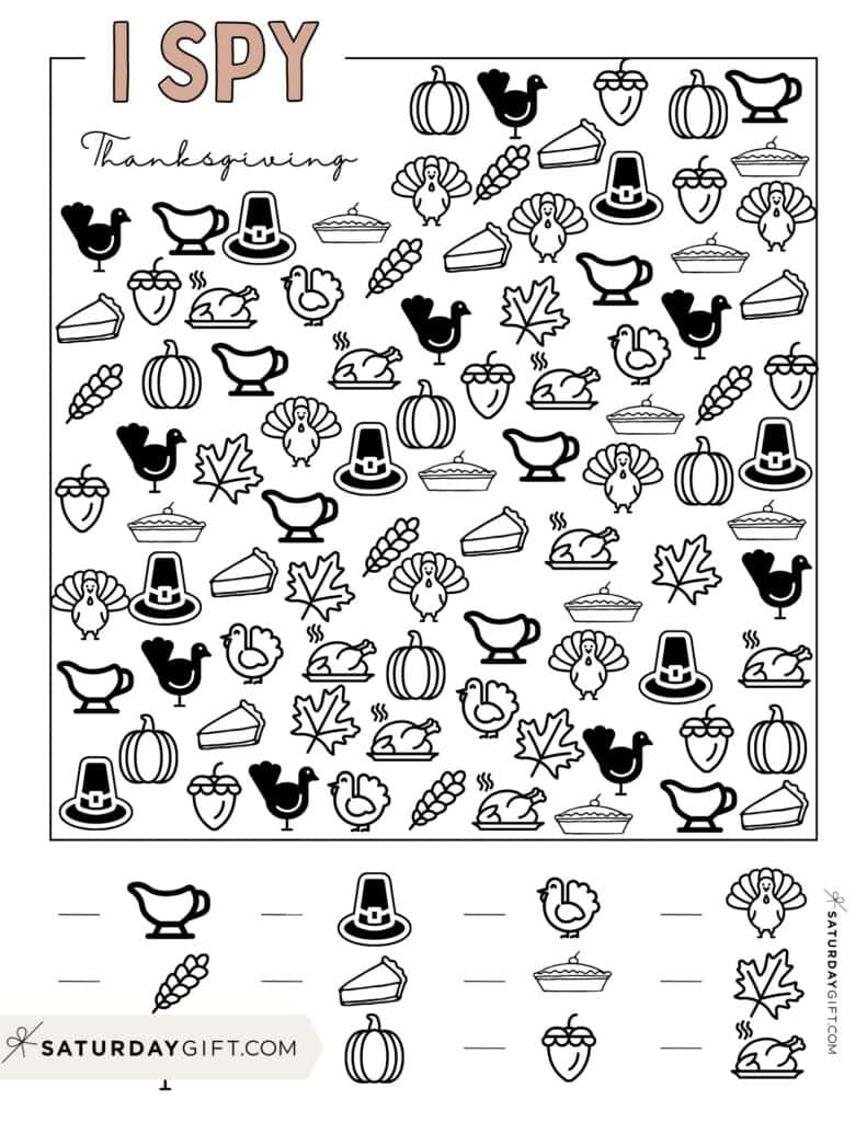 Free Thanksgiving I Spy Printable | Saturdaygift - Worksheets Library in Thanksgiving Hidden Pictures Free Printable