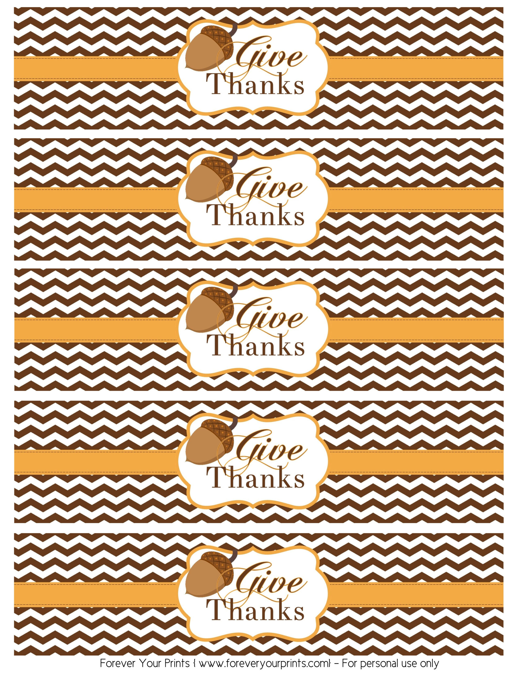 Free Thanksgiving Printables From Forever Your Prints | Catch My Party in Free Printable Thanksgiving Water Bottle Labels