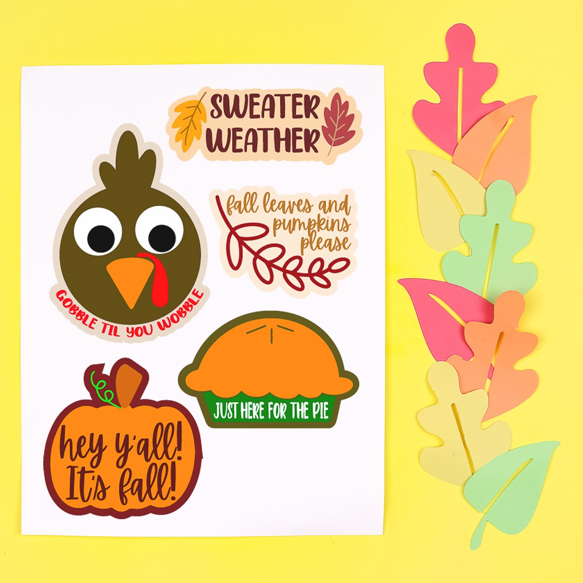 Free Thanksgiving Stickers Plus More Fall Printables - Angie with Free Printable Thanksgiving Stickers