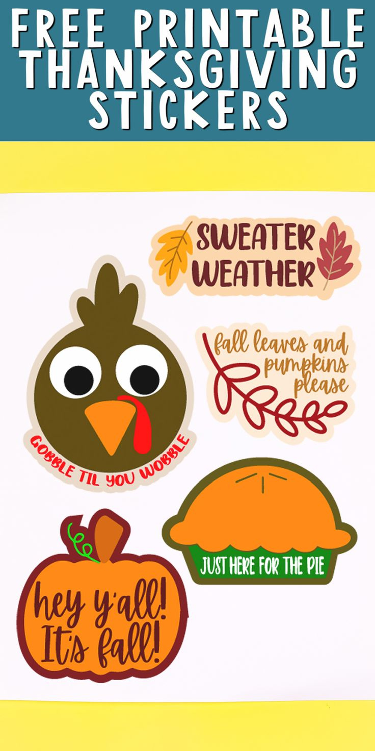Free Thanksgiving Stickers Plus More Fall Printables regarding Free Printable Thanksgiving Stickers